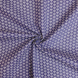 Coton Imprimé SAIJO Blanc / Navy