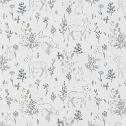 Printed Cotton LARVIK White...