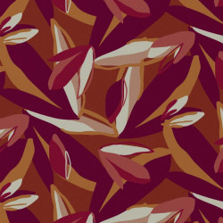 Viscose Imprimée PIPASOL Pourpre / M.Chauds