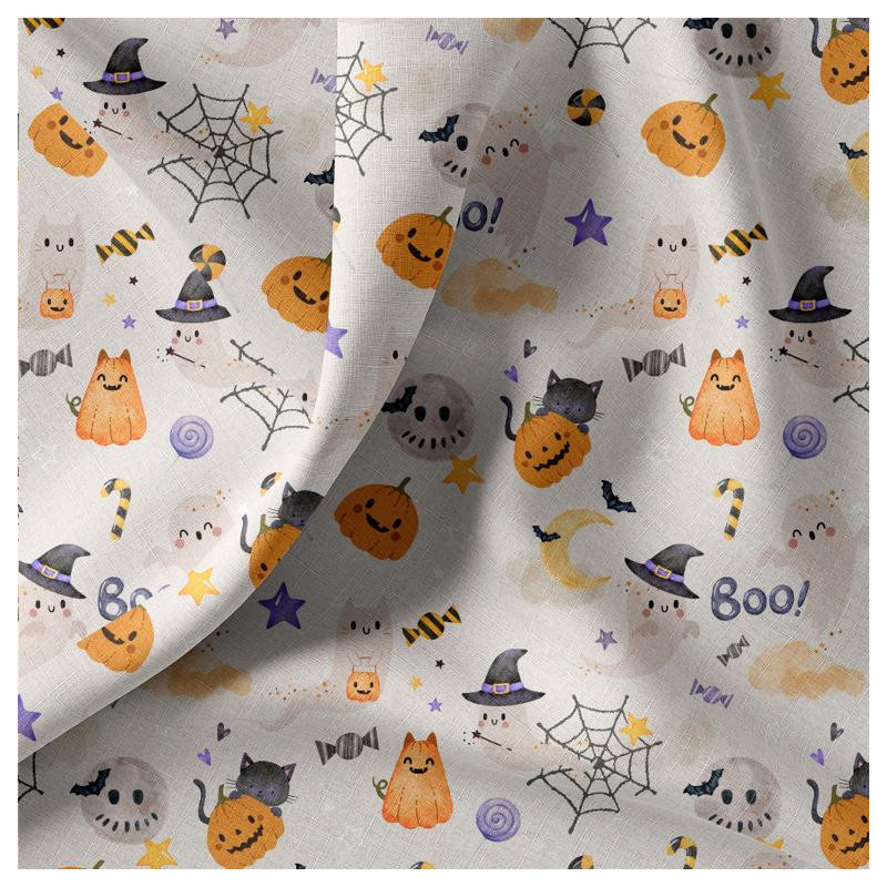 Coton Imprimé CASPER Gris / Orange