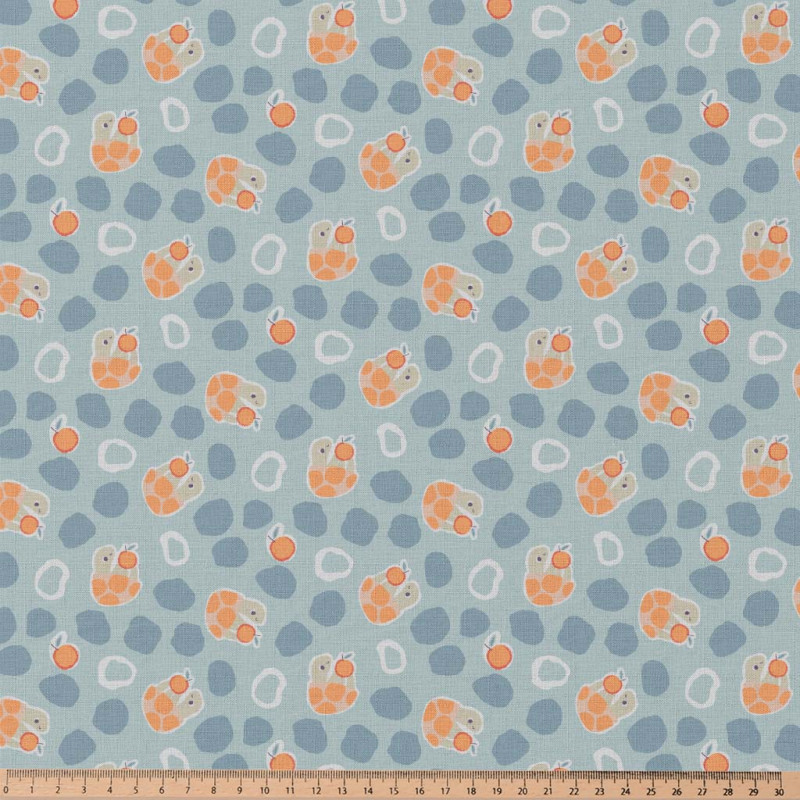 Coton Imprimé BEKKOU Bleu / Orange