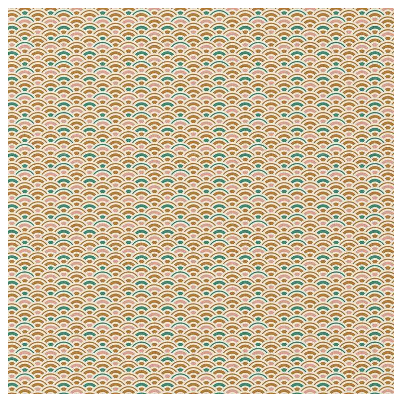 Coton Imprimé SOJA2 Ocre / Vert