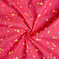 Coton Imprimé NOZBI Grenadine / Citron