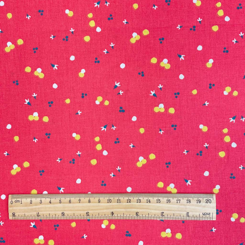 Coton Imprimé NOZBI Grenadine / Citron