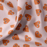 Coton Imprimé DODY Rose Clair / Vermillon
