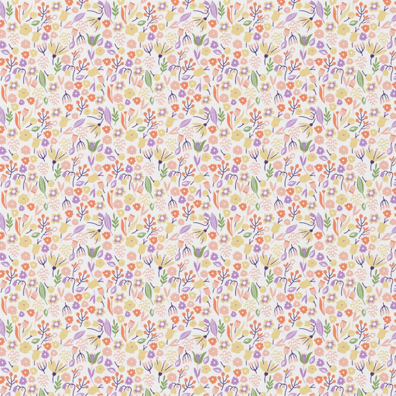 Coton Imprimé ALICE Blanc / Orange
