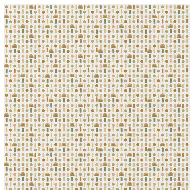 Coton imprimé MIHO Ocre / Rose