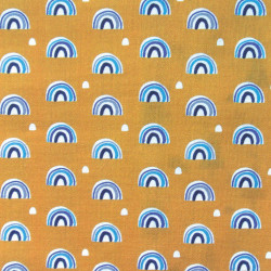 Jersey Imprimé ARCOL Ocre / Indigo