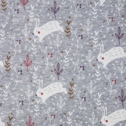 Molleton Imprimé HOPAJA Mauve / Blanc Mat