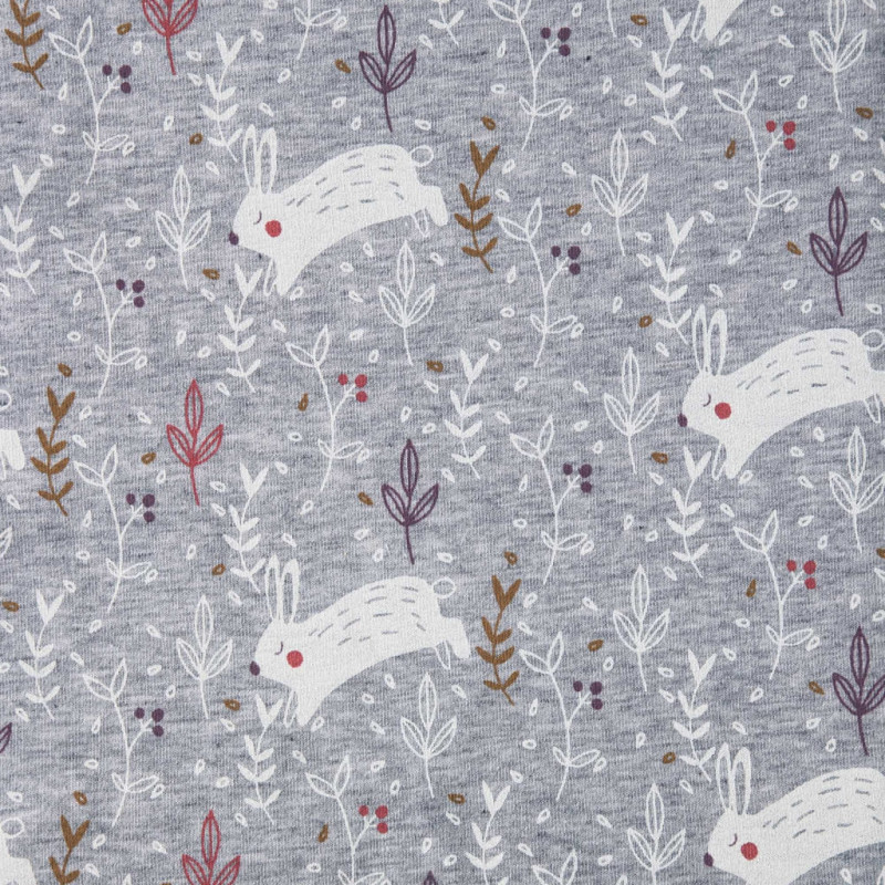 Molleton Imprimé HOPAJA Mauve / Blanc Mat