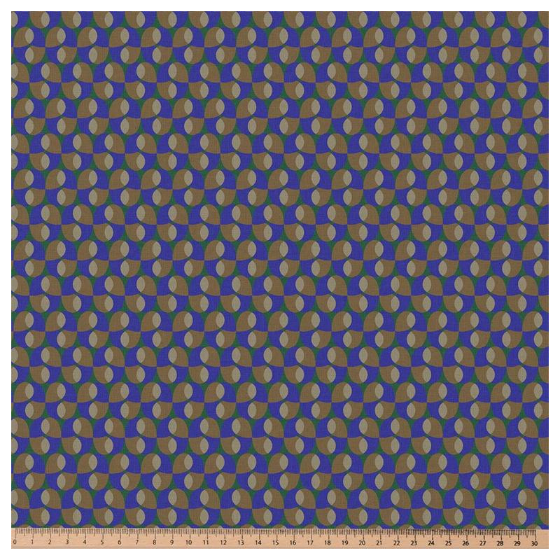 Coton Enduit BOHAZIA Bleu / Vert