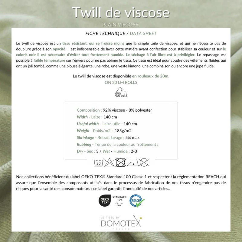 Twill de Viscose Trèfle