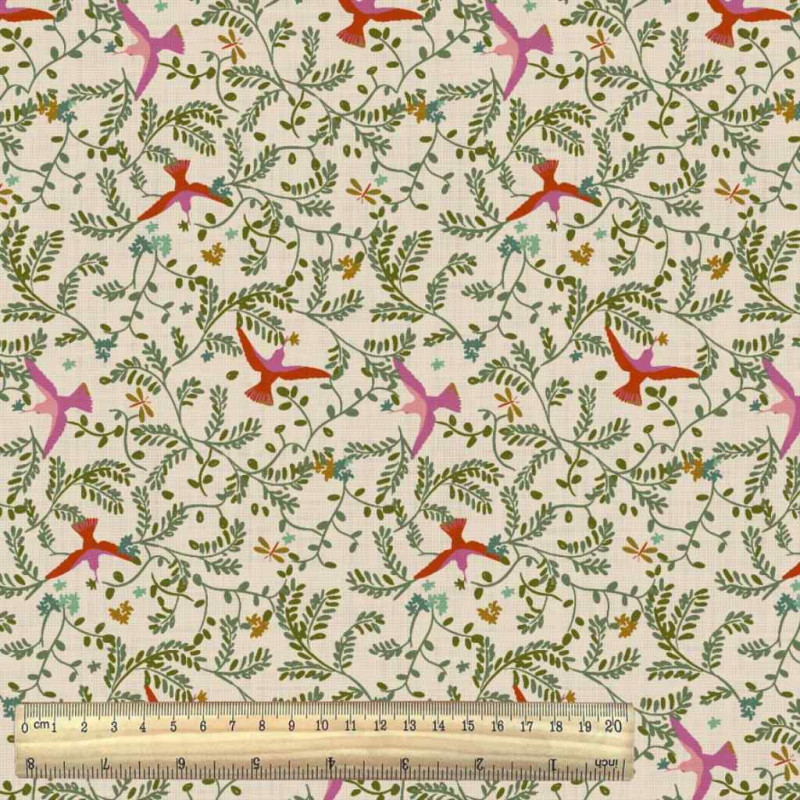 Viscose Imprimée IBIS Ecru / M.Vintages