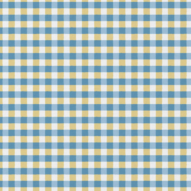 Coton Imprimé KAVYO Bleu / Blanc