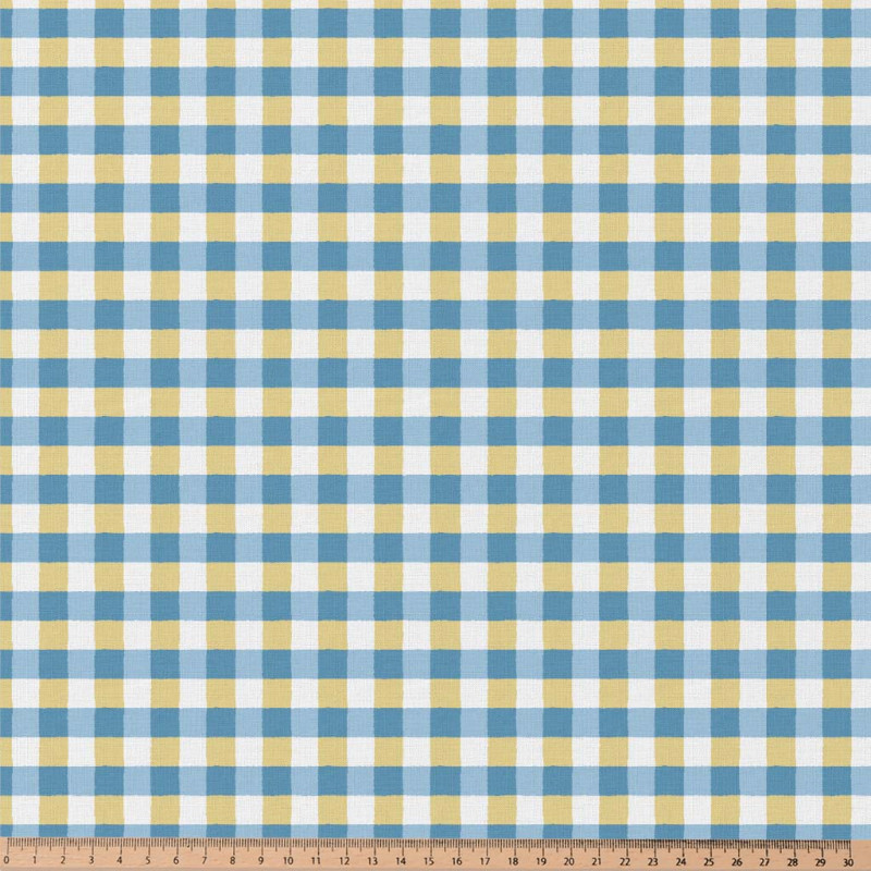 Coton Imprimé KAVYO Bleu / Blanc