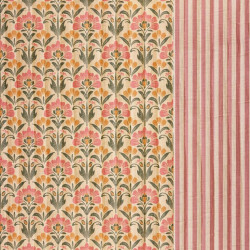 Double Gaze Matelassée Imprimée SALIMA 1J / DG STRIPES Nude / PaPrika