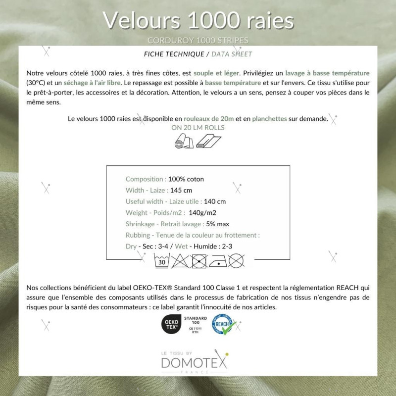 Velours 1000 Raies 100 Baltique