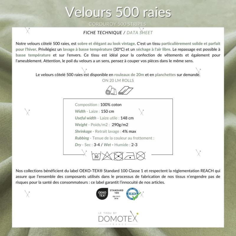 Velours 500 Raies 500 Fougère