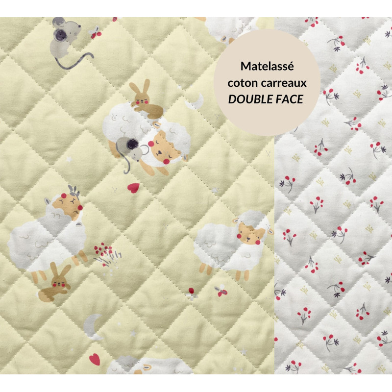 Coton Matelassé Imprimé ALLANA / LOVAM Creme / Rouge