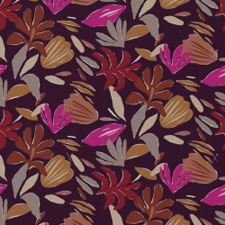 Viscose Imprimée MIPS Aubergine / M.Chauds