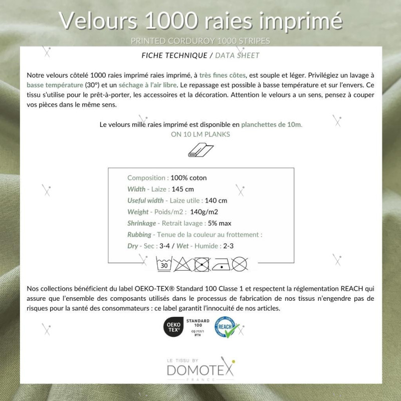 Velours 1000 Raies Imprimé ERINA Violet / Mauve