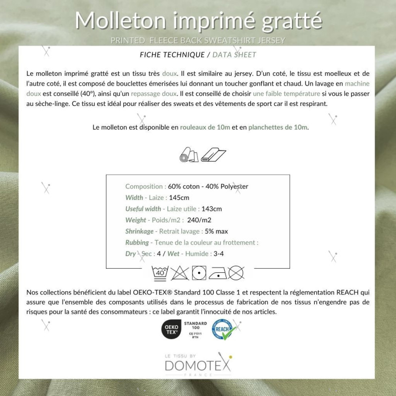 Molleton Imprimé MATISSE2 Ecru / Bleu