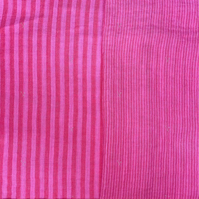 Double gaze Tissé Teint STRIPES Bonbon / Hibiscus