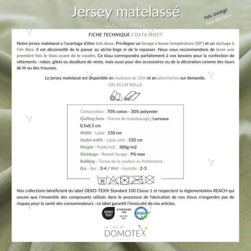 Jersey Matelassé UNI Blanc