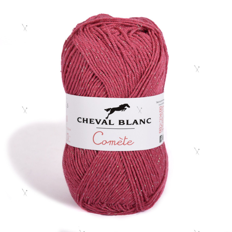 Pelote 50Grs 48% acryl, 47% coton, 5% lurex-FRAMBOISE